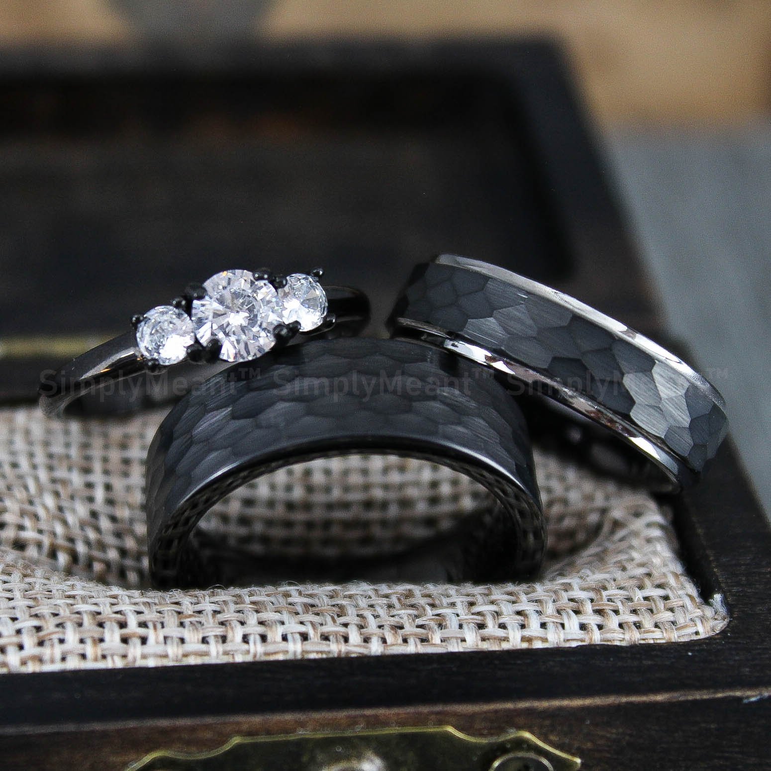 IMG_1486 Hammered Wedding Bands, Hammered Rings, Couple Wedding Rings, Matching Rings - Image 1