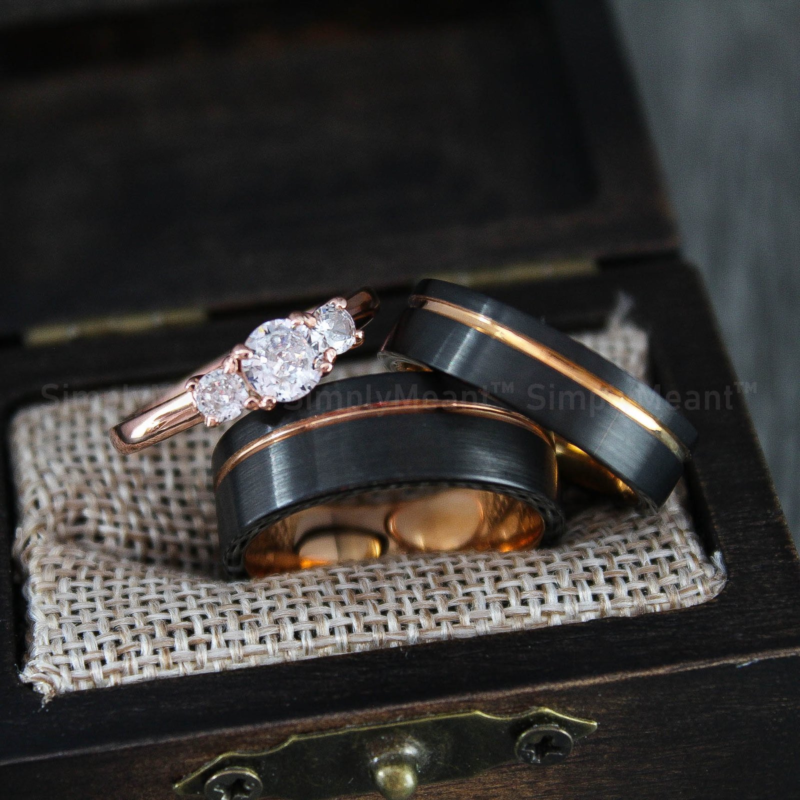 IMG_1505 Couple Rings, Black Wedding Bands, Matching Wedding Rings - Image 5