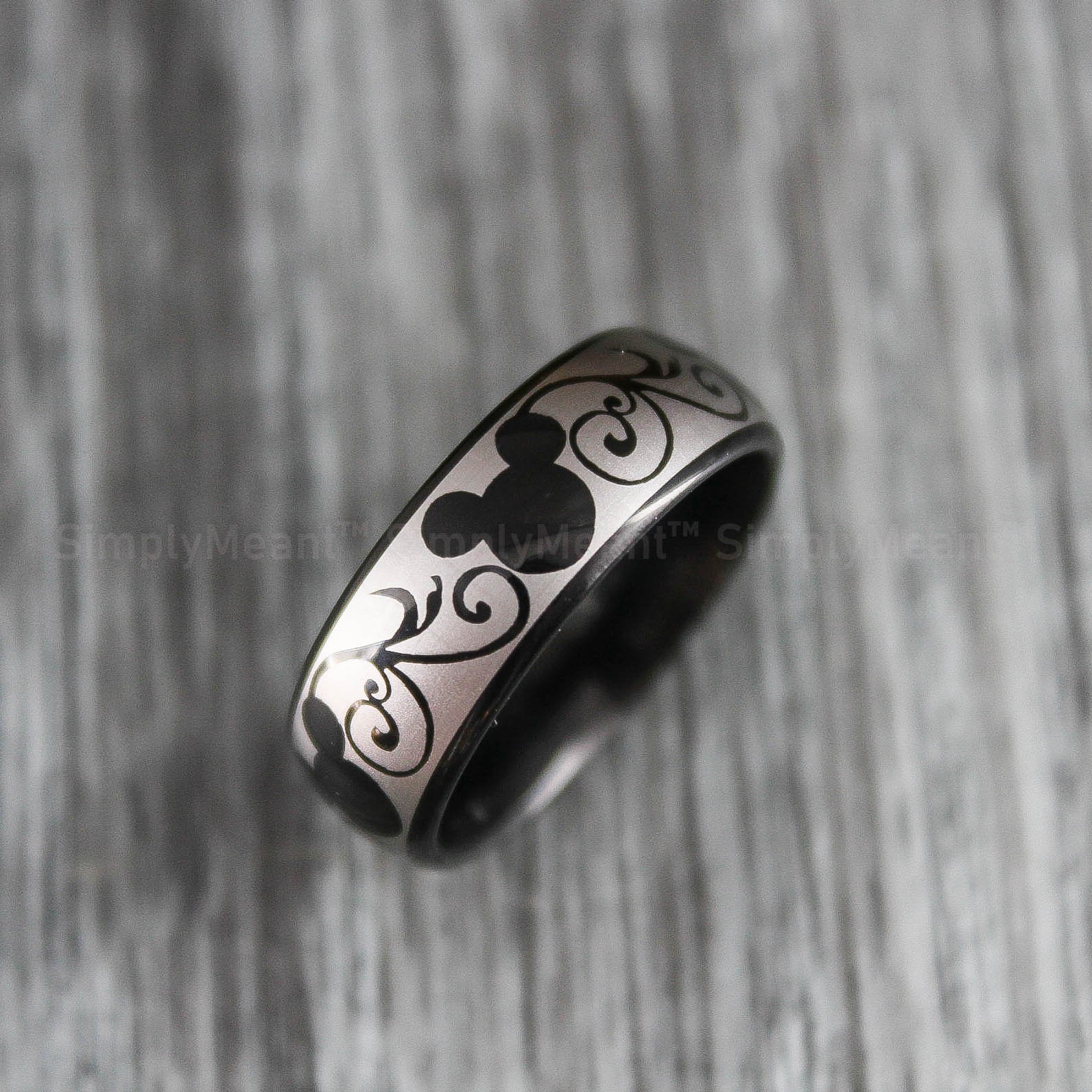 IMG_1618 Mickey Mouse Rings, Mickey Mouse Wedding Bands, Matching Couple Rings - Image 3