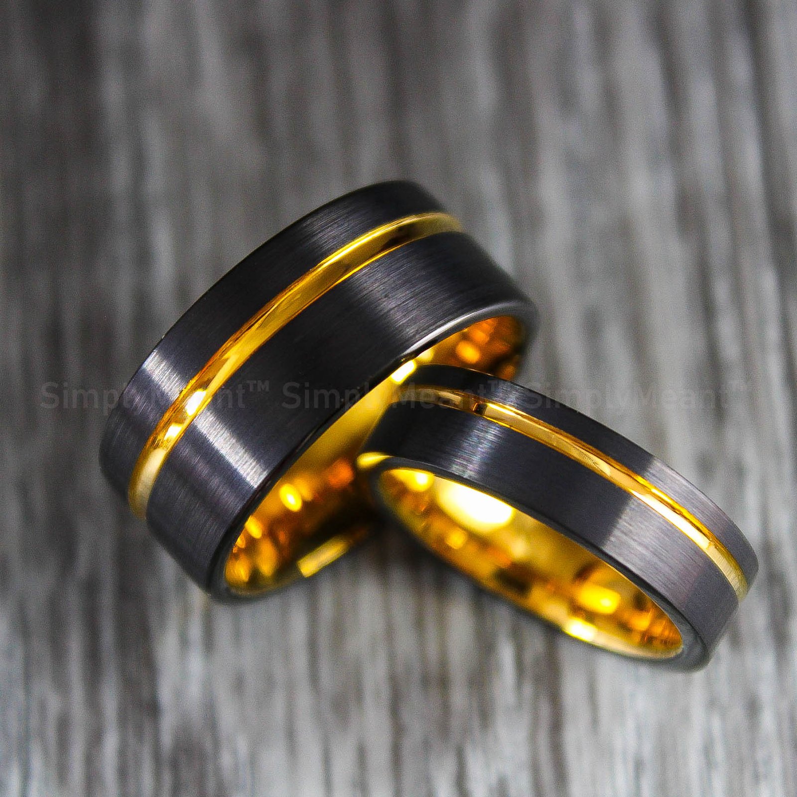 IMG_1627 Couple Rings, Black Wedding Bands, Matching Wedding Rings - Image 3