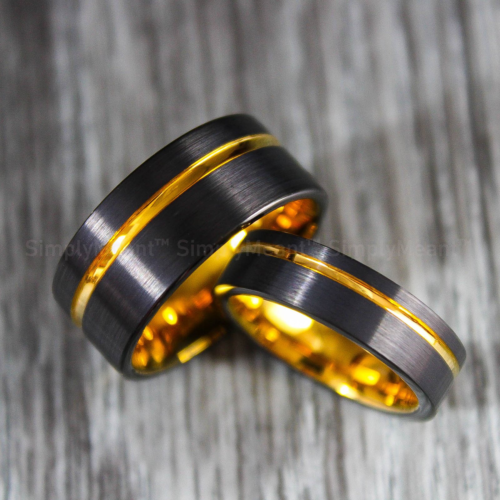 IMG_1628 Couple Rings, Black Wedding Bands, Matching Wedding Rings - Image 4