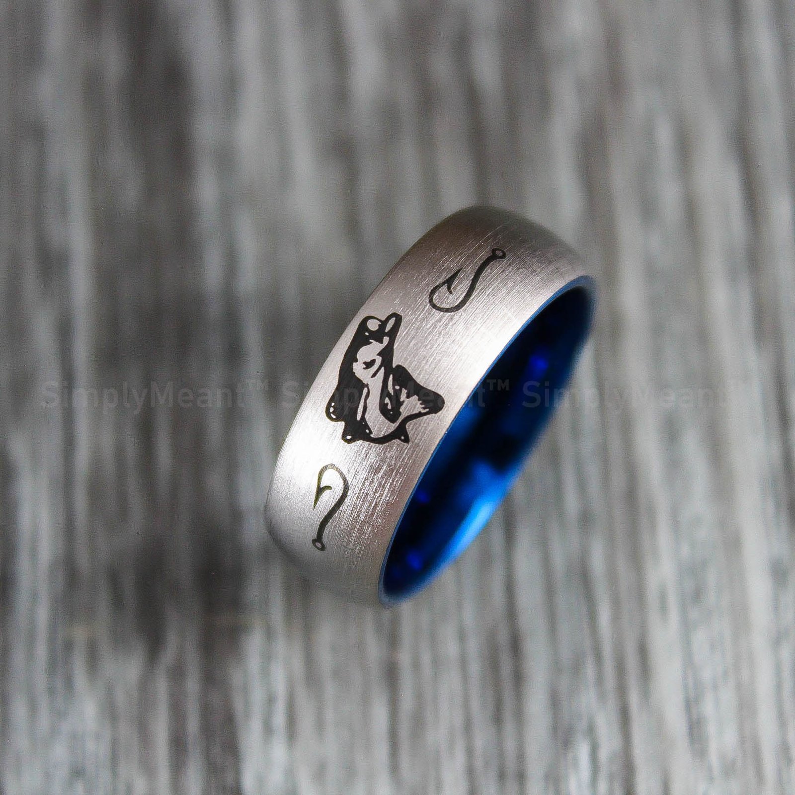 IMG_1644 Fishing Ring, Bass Fishing Ring, Fishing Wedding Band, Fishing Jewelry - Image 1