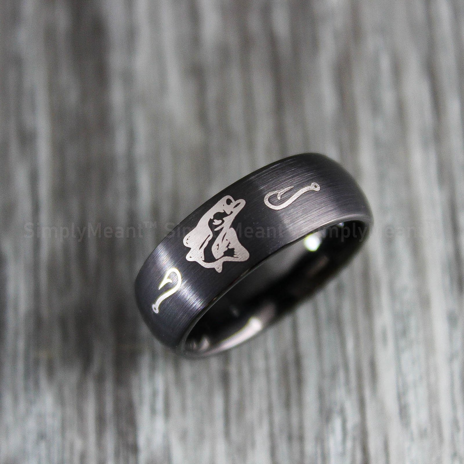 IMG_1646 Fishing Ring, Bass Fishing Ring, Fishing Wedding Band, Fishing Jewelry - Image 1