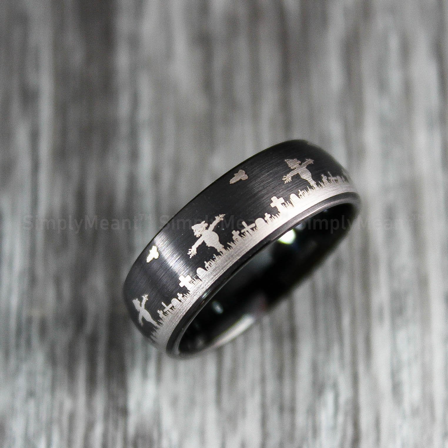IMG_1660 Scarecrow Ring, Halloween Wedding Ring, Halloween Jewelry, Halloween Ring - Image 1
