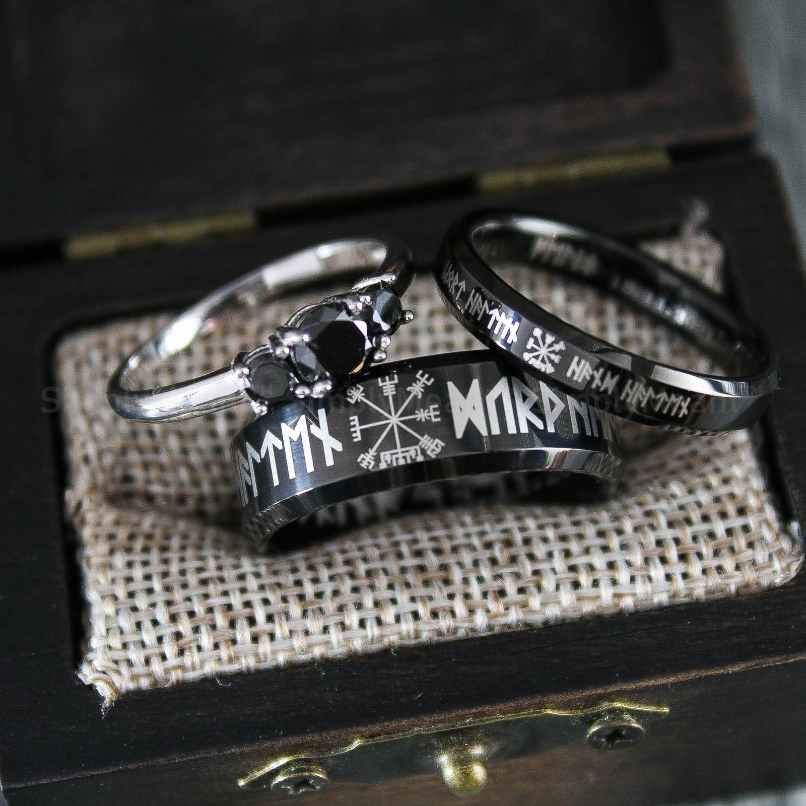IMG_1776 Runes Rings, Til Valhalla Rings, Til Valhalla Wedding Bands, Nordic Runes Rings - Image 1