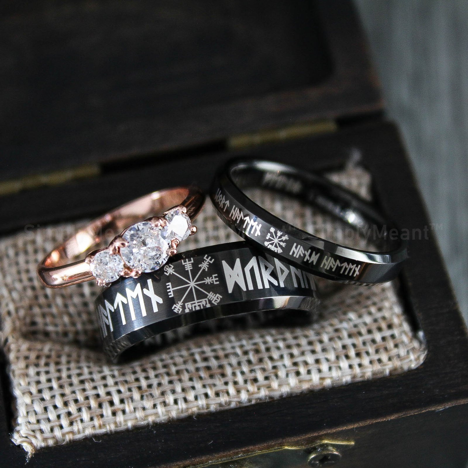IMG_1780 Runes Rings, Til Valhalla Rings, Til Valhalla Wedding Bands, Nordic Runes Rings - Image 1