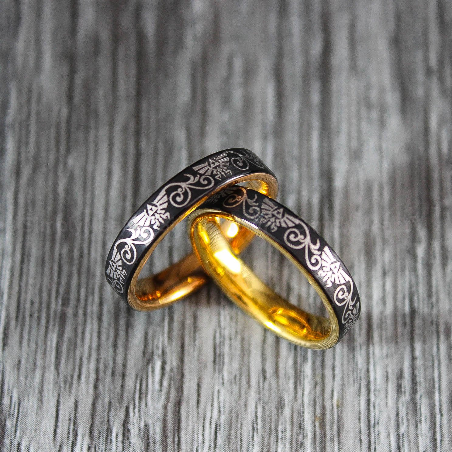 IMG_1809 Zelda Wedding Rings, Legend of Zelda Wedding Rings, Zelda Jewelry, Gamer Rings - Image 1