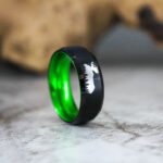 Moose Ring, Moose Tracks Ring, Moose Prints Ring, Hunting Ring, Moose Jewelry, Black Wedding Ring, Hunting Wedding Band, Hunting Jewelry
